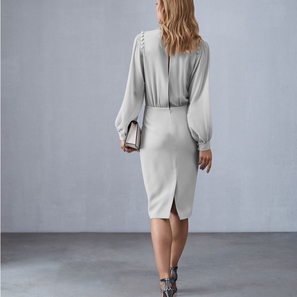 Reiss Light Gray Textured Dress